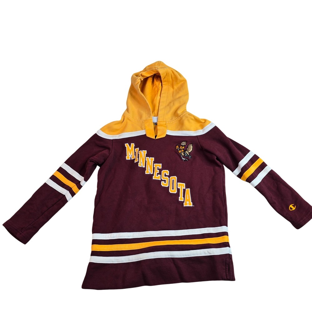 Champion Kids Minnesota Golden Gophers Hockey Jersey Hoodie Maroon Gold Medium